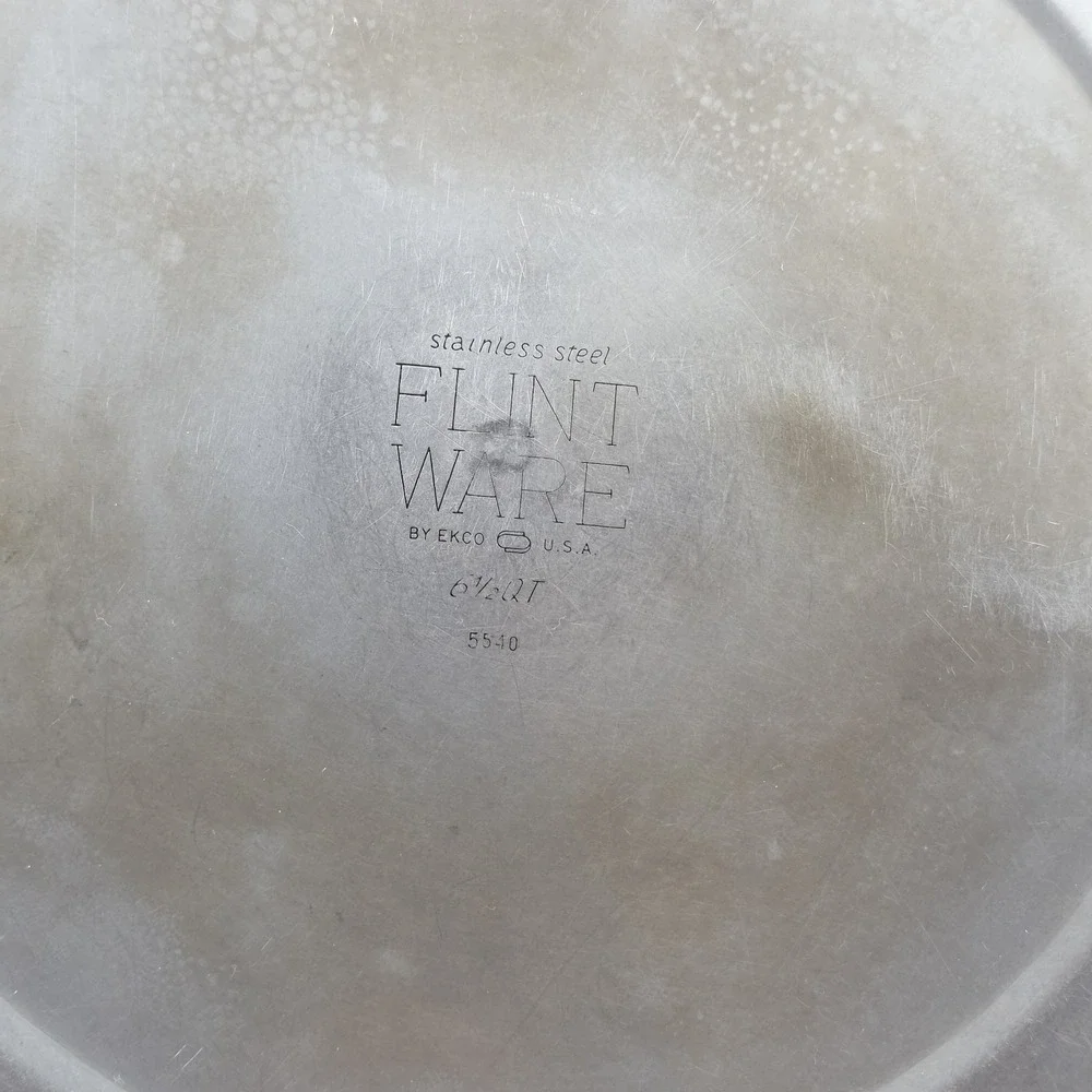 Flint Ware by Ecko Dutch Oven 6Qt Stock Pot Stainless Steel With Lid Vintage